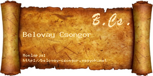 Belovay Csongor névjegykártya